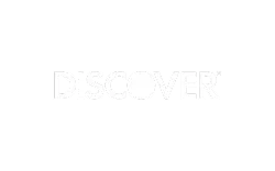 Discover card logo in white on a black background.
