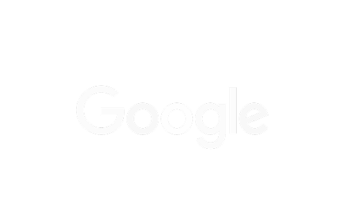 The image shows a white Google logo centered on a light gray background.