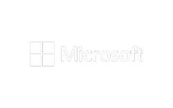 Microsoft logo with four squares and the company name.
