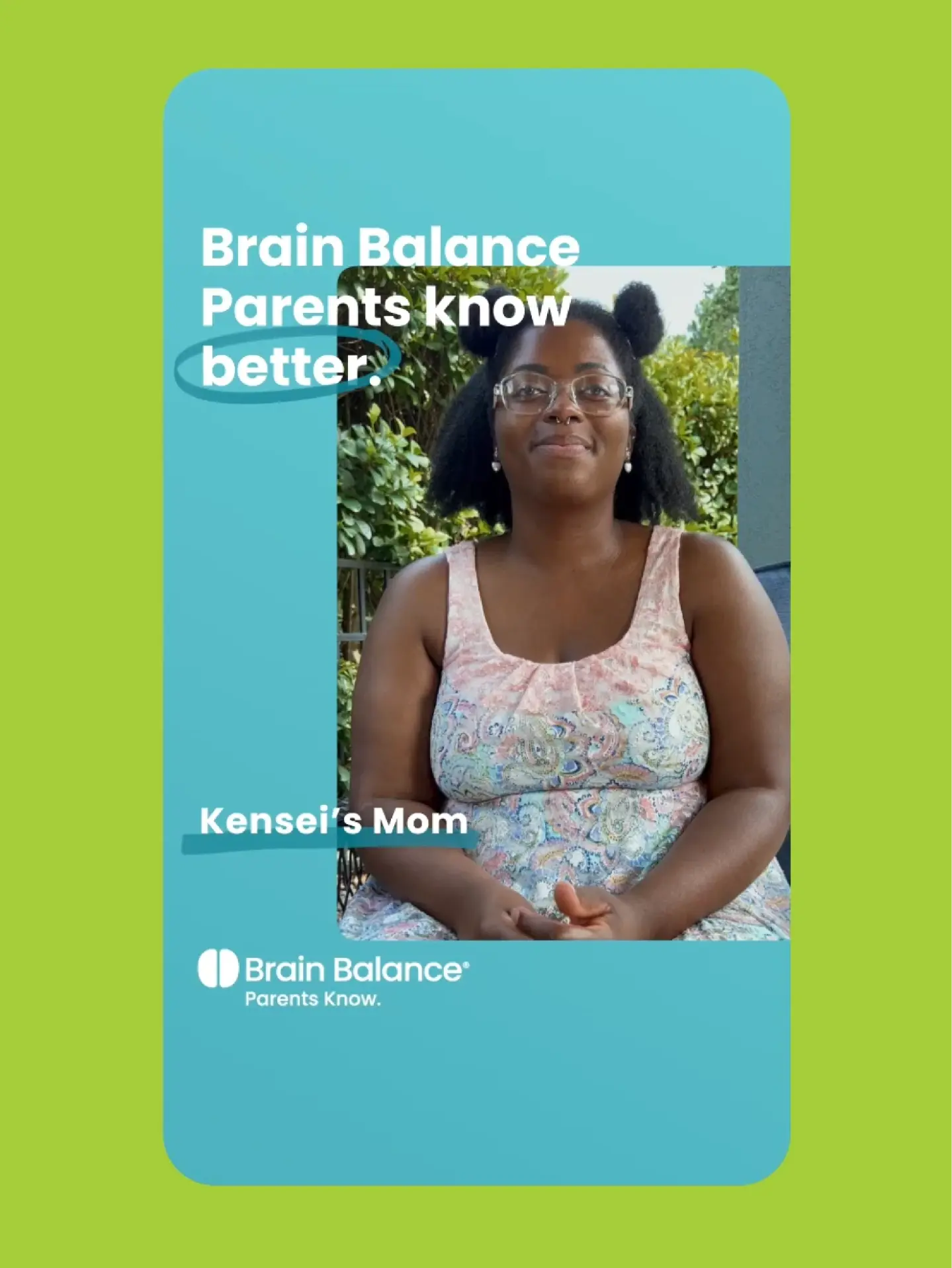Kensei's Mom, a Brain Balance parent, smiles outdoors.