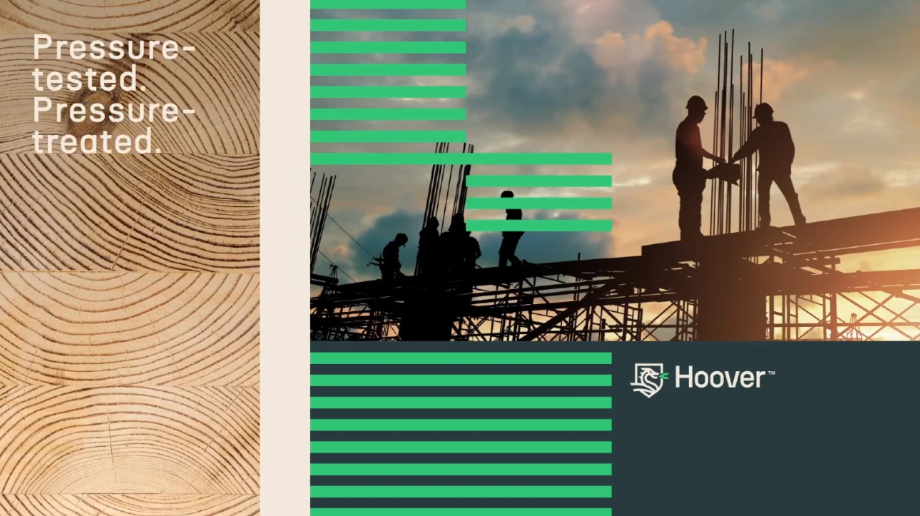 Hoover treated lumber used in construction, pressure-tested.