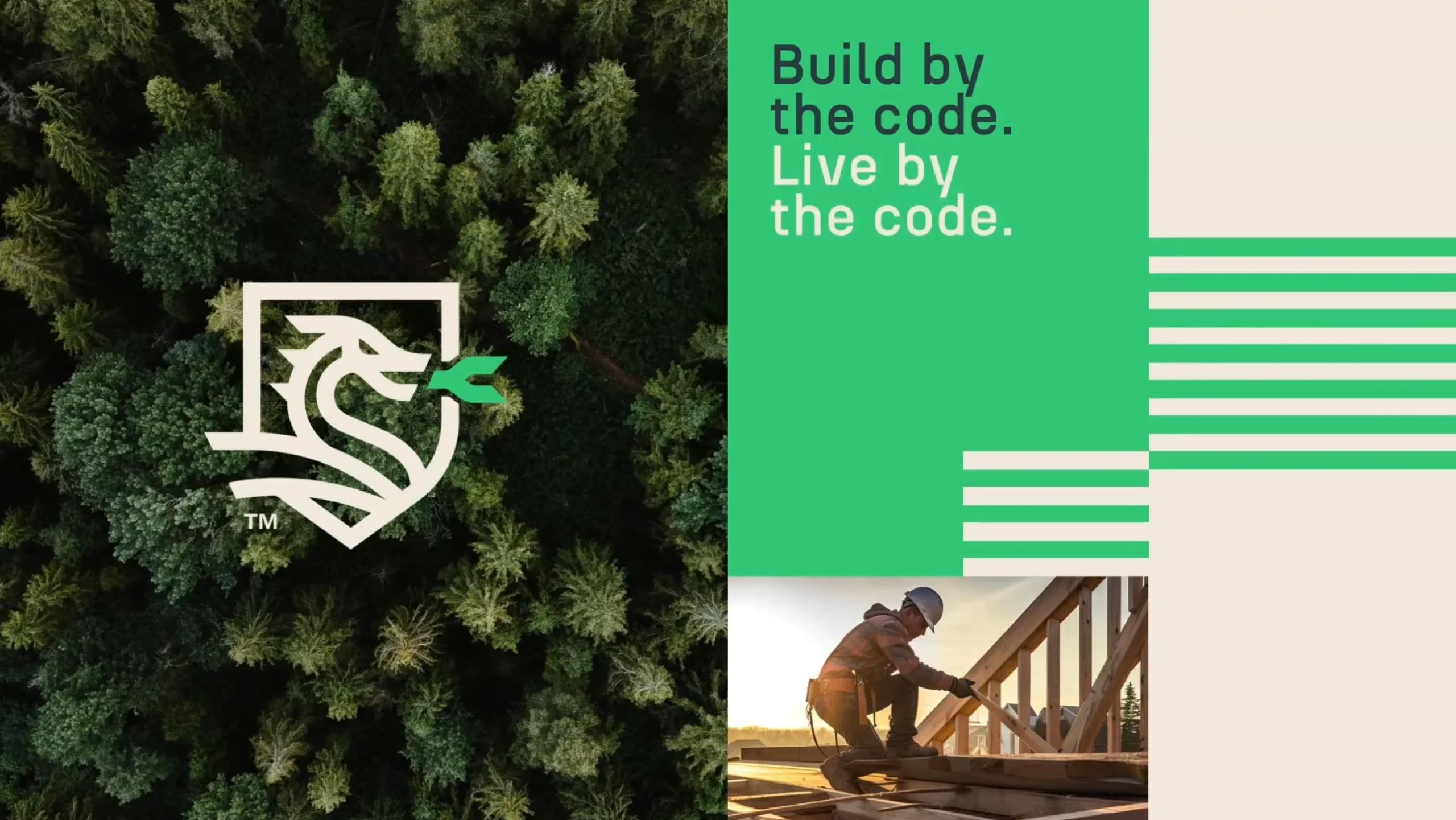Hoover: Construction worker building a structure with the tagline "Build by the code. Live by the code.