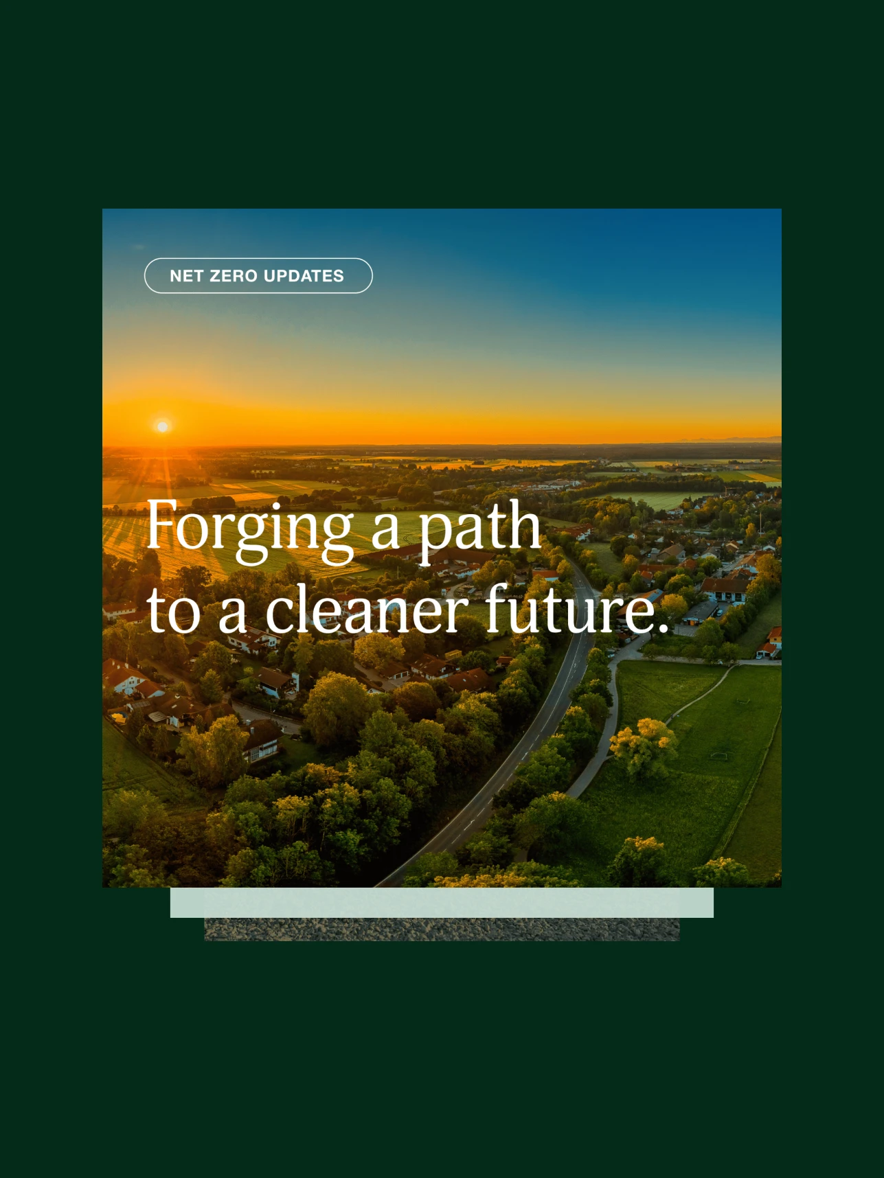 Sunrise over a town, symbolizing Invenergy's path to a cleaner future.