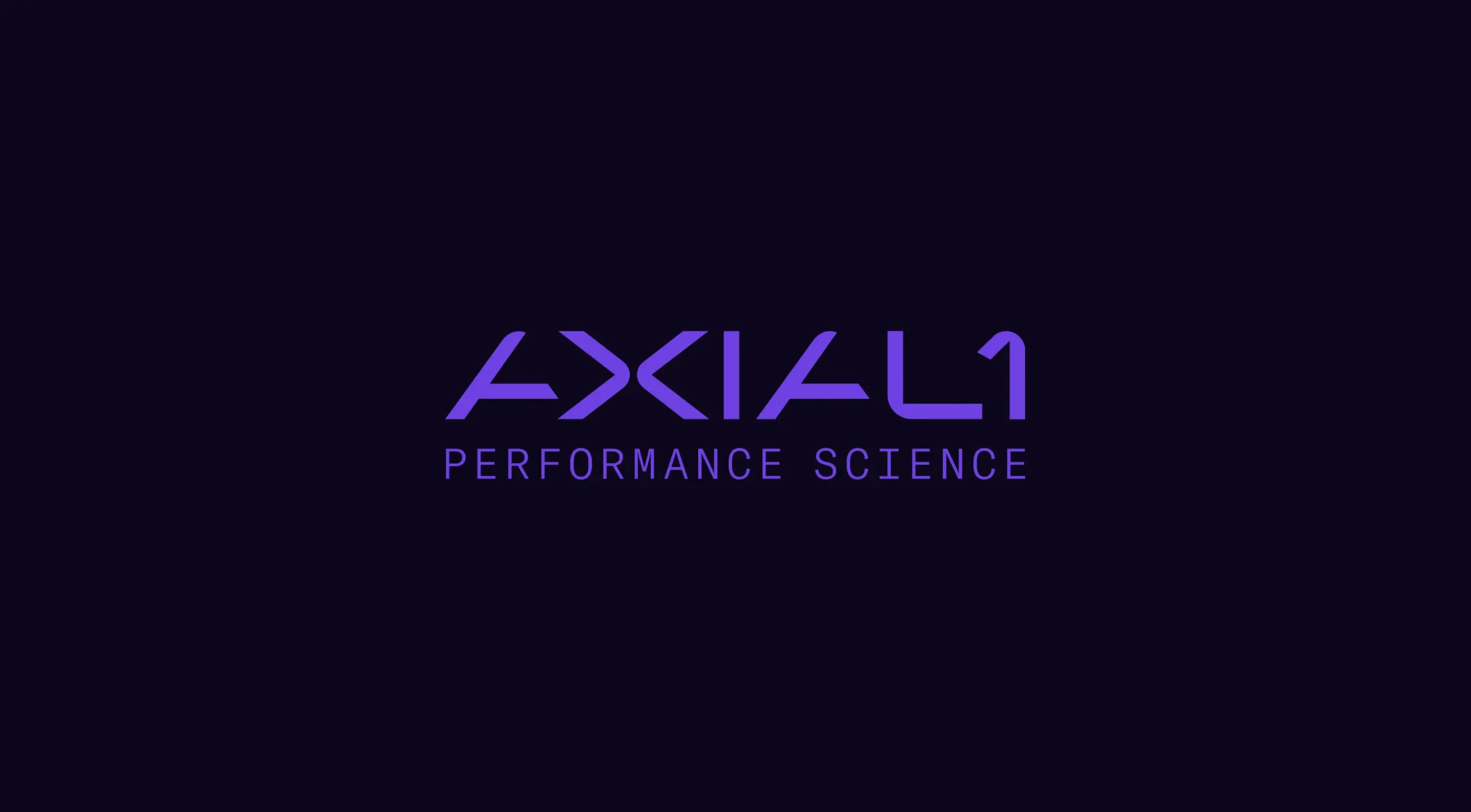 A large purple Axial 1 Performance Science logo is displayed on a black background.